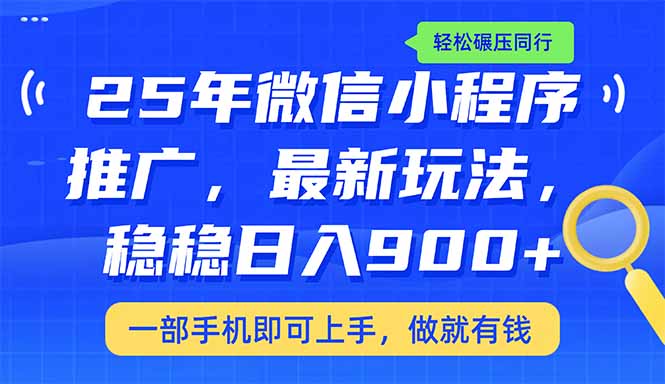 （14411期）25年最新小程序推广教学，稳定日入900+，轻松碾压同行-少年云源码网